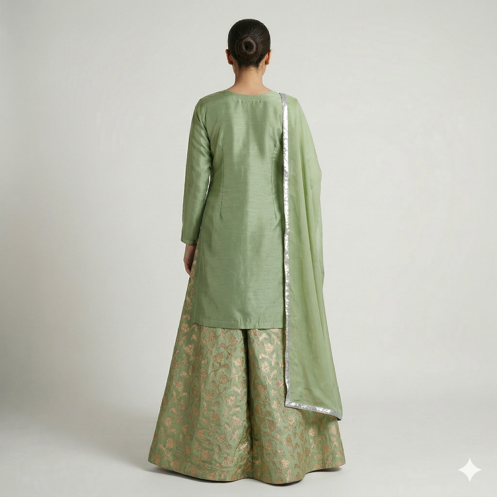 Olive Gold Embroidered Formal 2-Piece Suit