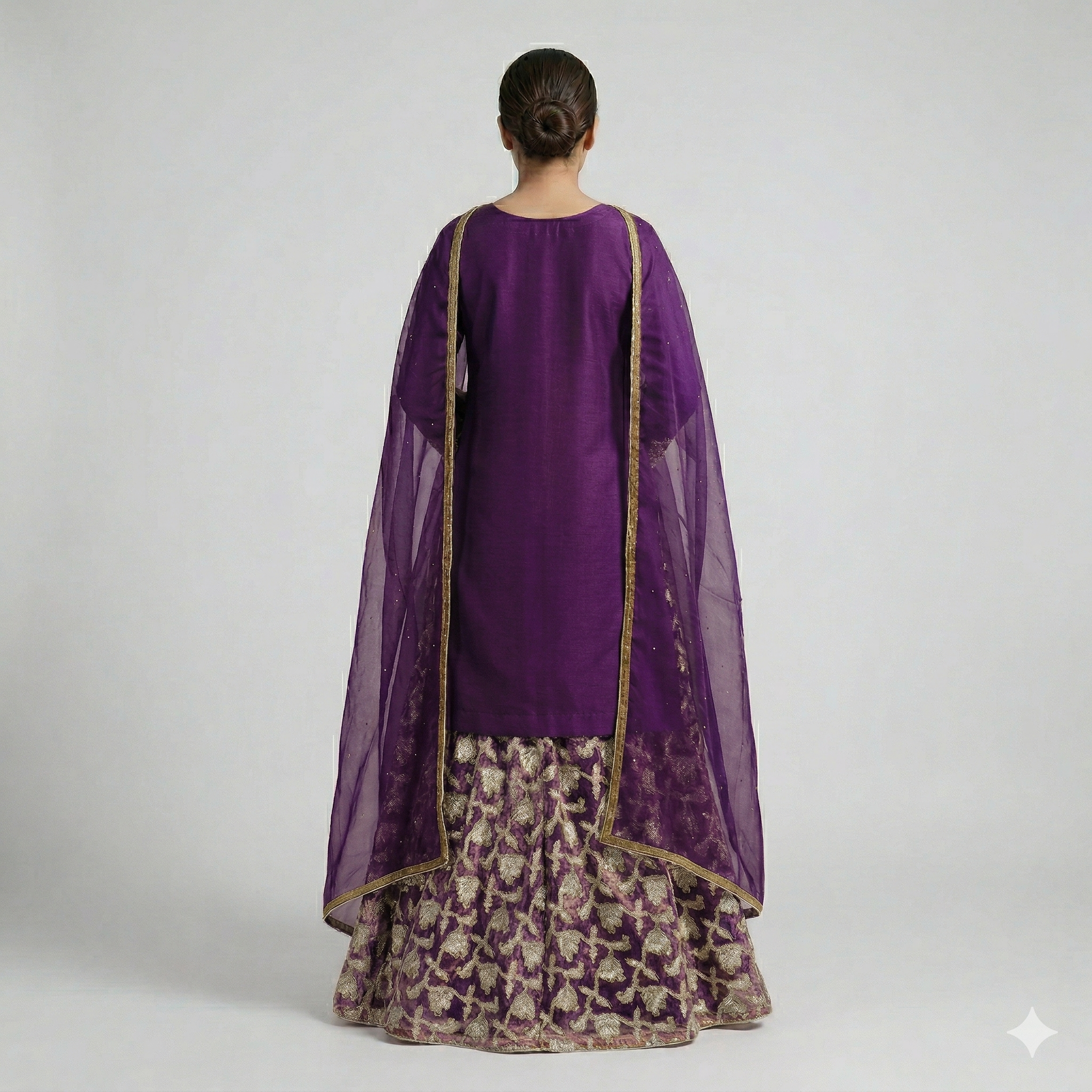 Plum Purple Embroidered Formal 2-Piece Suit