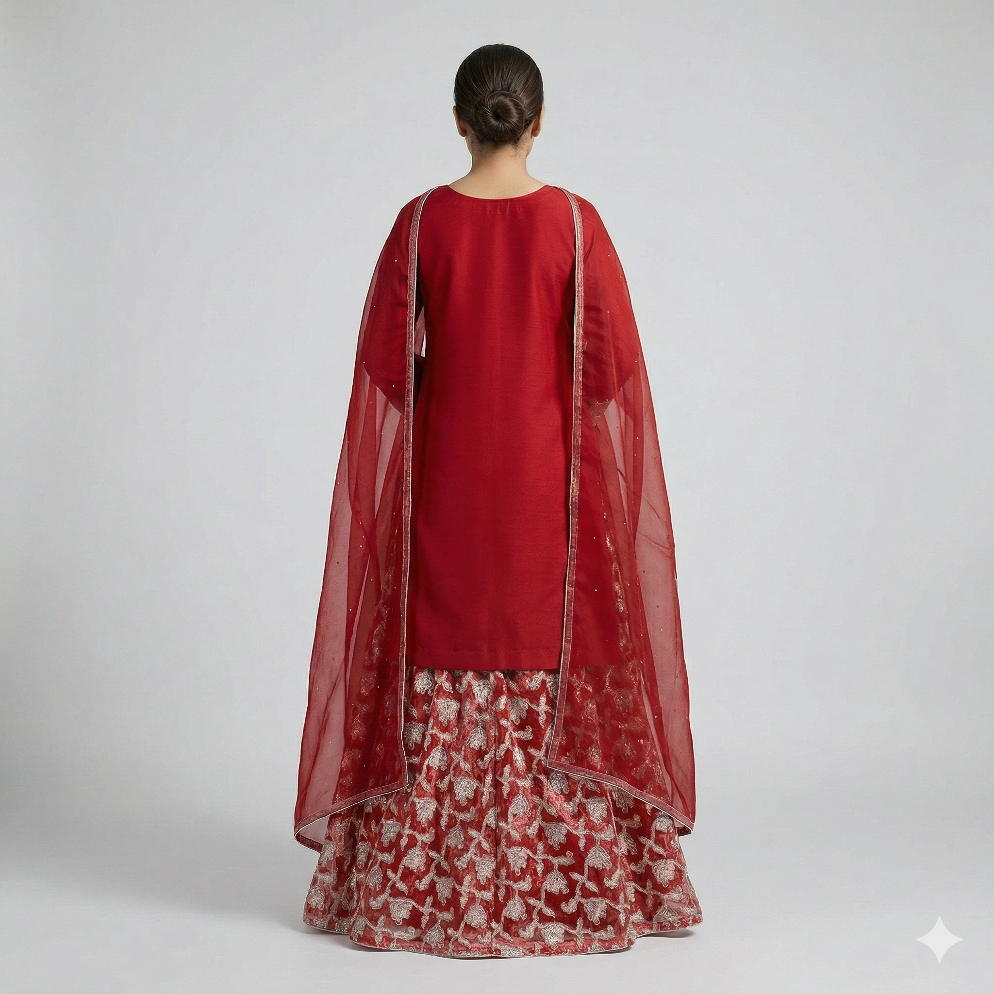 Crimson Red Embroidered Formal 2-Piece Suit