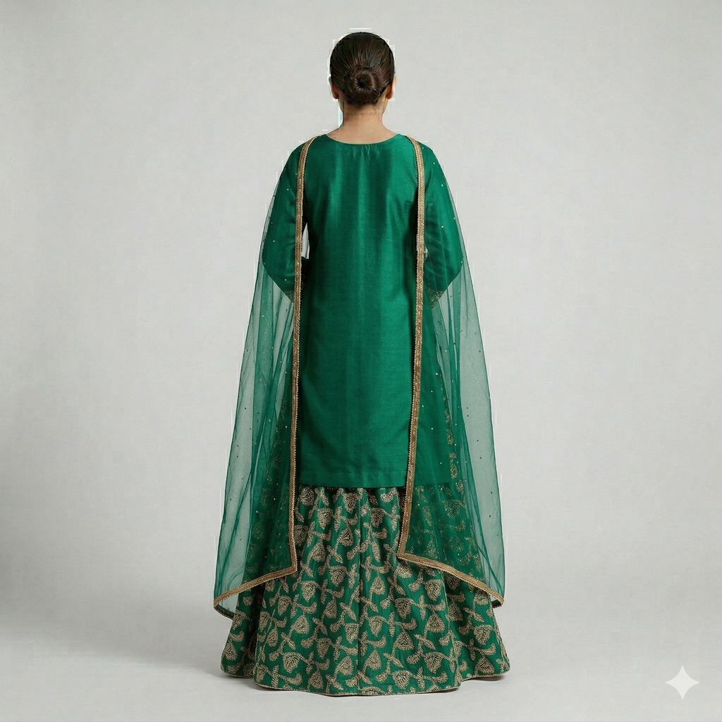 Emerald Green Embroidered Formal 2-Piece Suit