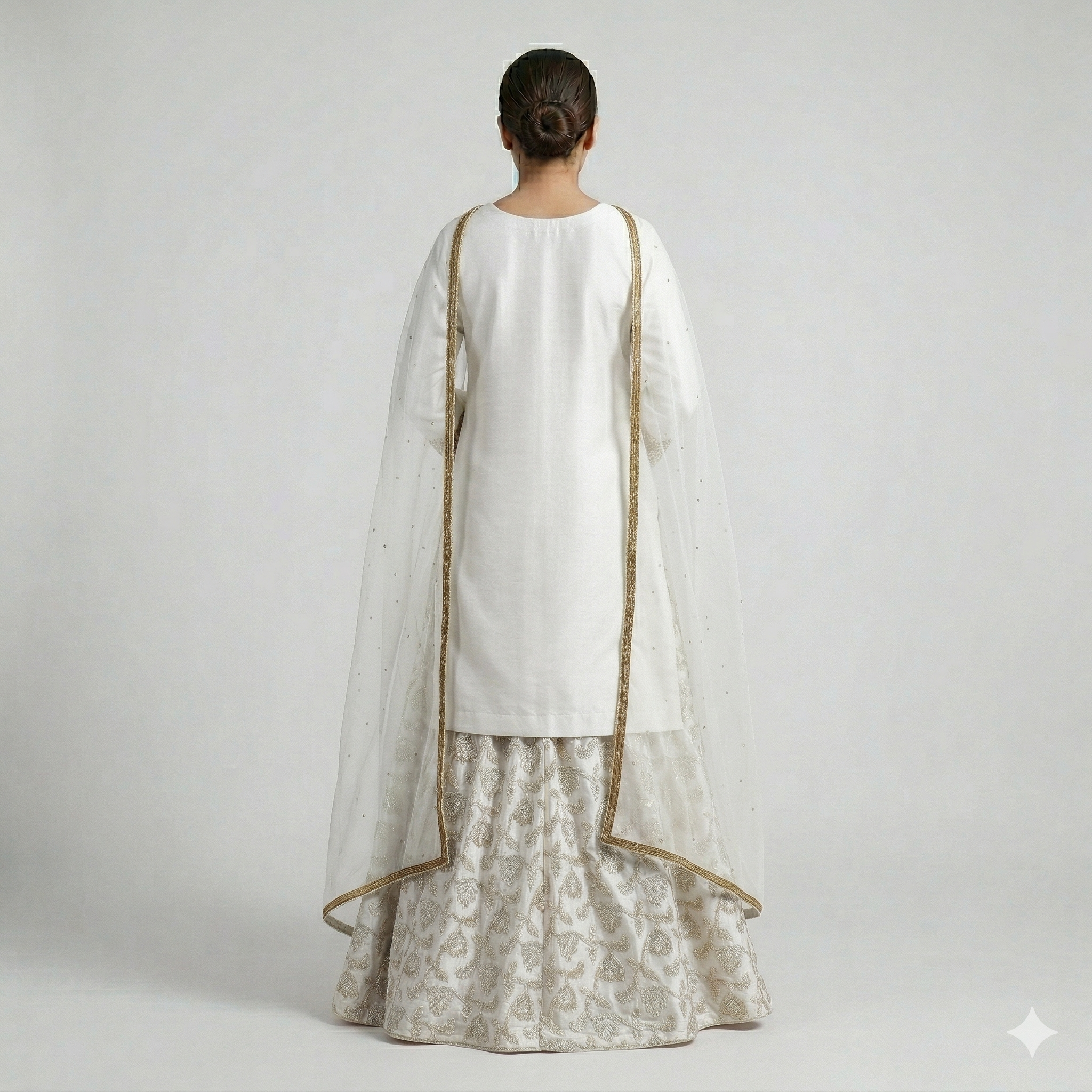Pearl White Embroidered Formal 2-Piece Suit