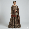 Chocolate Gold Embroidered Formal 2-Piece Suit