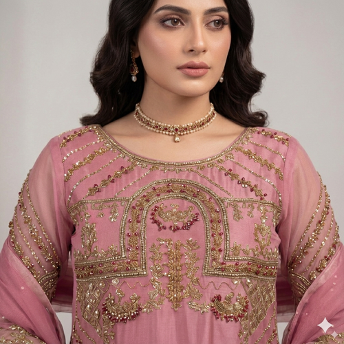 Blush Rose Embroidered Formal 2-Piece Suit