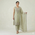 Mint Green Embroidered Organza 2-Piece Suit