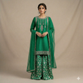 Emerald Green Embroidered Formal 2-Piece Suit