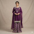 Plum Purple Embroidered Formal 2-Piece Suit